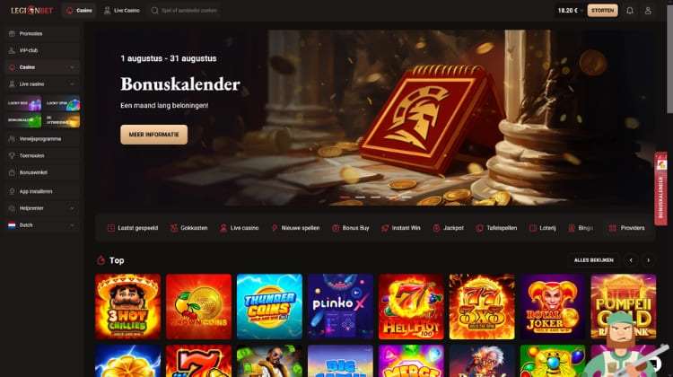 Legion Casino screenshot bonussen